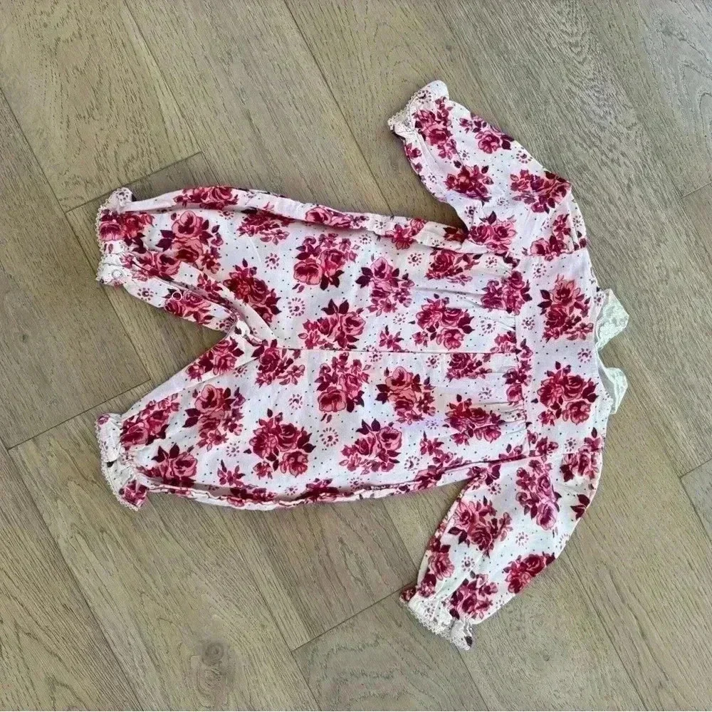 Vintage Jet Set Girls Floral One Piece Pink Size 9 Months - Picture 5 of 5